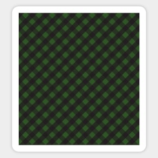 Dark Green and Black Check Gingham Plaid Sticker